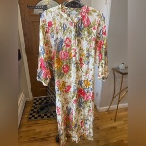 Zara Floral Long Sleeve Dress - Pink, Blue, Green